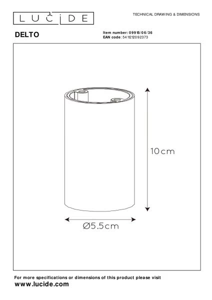 Lucide DELTO - Ceiling spotlight - Ø 5,5 cm - LED Dim to warm - GU10 - 1x5W 2200K/3000K - Grey - technical